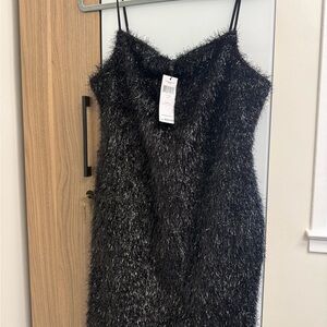 BCBGeneration Black Tinsel Mini Dress